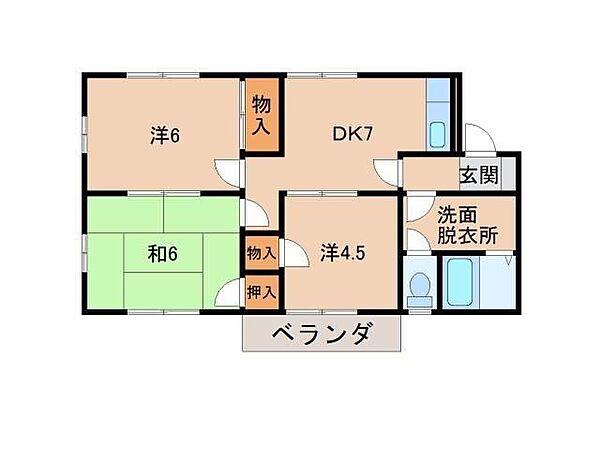 メゾンおかもと ｜和歌山県和歌山市鳴神(賃貸アパート3DK・2階・52.17㎡)の写真 その2