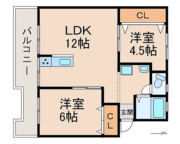 コーポ東3・5号棟 ｜和歌山県和歌山市中之島(賃貸マンション2LDK・3階・48.60㎡)の写真 その2