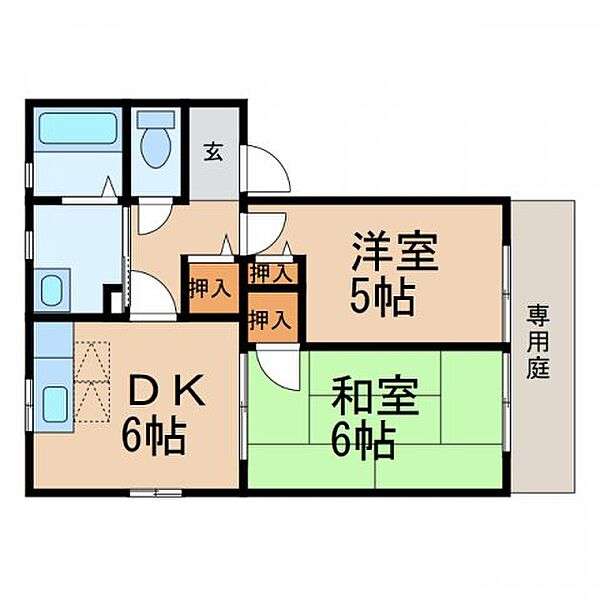 和歌山県和歌山市松島(賃貸アパート2DK・1階・43.36㎡)の写真 その2