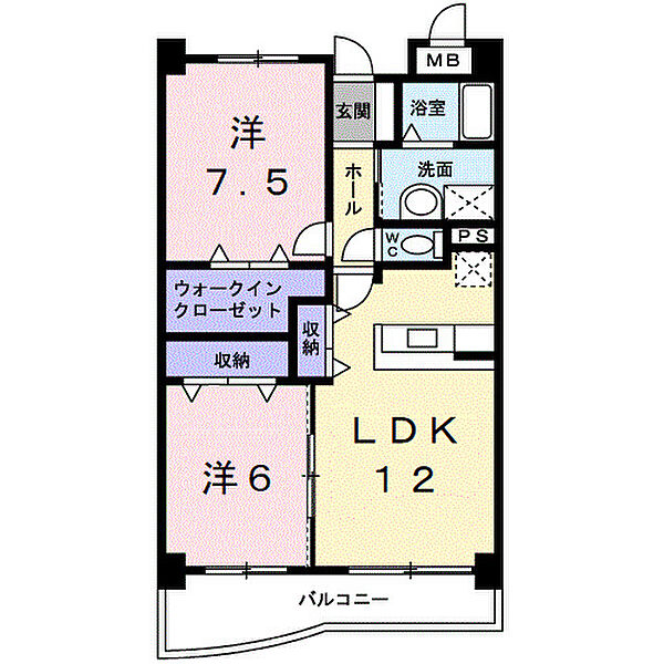 和歌山県和歌山市毛見(賃貸マンション2LDK・1階・61.68㎡)の写真 その2
