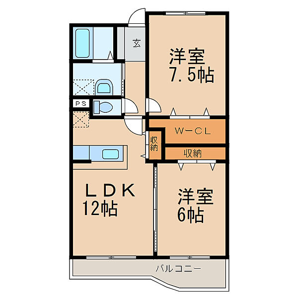 和歌山県和歌山市毛見(賃貸マンション2LDK・1階・61.03㎡)の写真 その2