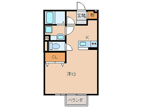 和歌山県和歌山市紀三井寺(賃貸アパート1R・2階・33.61㎡)の写真 その2