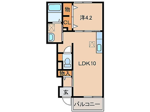 和歌山県和歌山市内原(賃貸アパート1LDK・1階・37.76㎡)の写真 その2