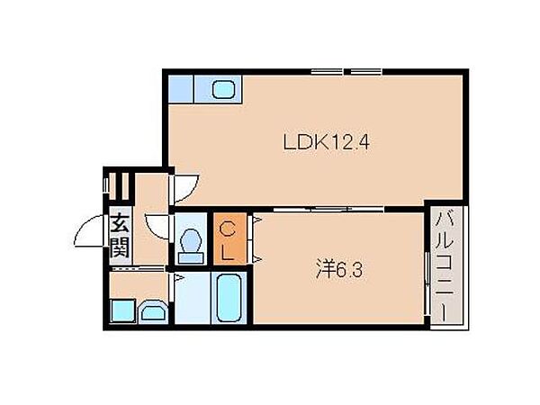 和歌山県和歌山市黒田(賃貸アパート1LDK・1階・40.77㎡)の写真 その2