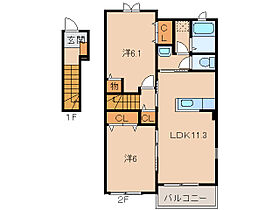 和歌山県紀の川市打田（賃貸アパート2LDK・2階・57.07㎡） その2