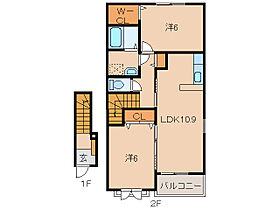 和歌山県岩出市溝川（賃貸アパート2LDK・2階・57.19㎡） その2