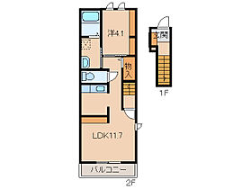 和歌山県和歌山市福島（賃貸アパート1LDK・2階・40.09㎡） その2