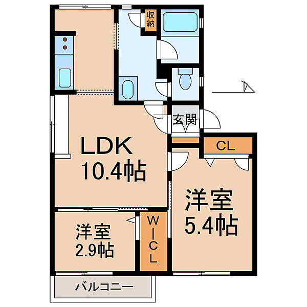 タウニィＮ ｜和歌山県海南市名高(賃貸アパート2LDK・2階・42.00㎡)の写真 その2