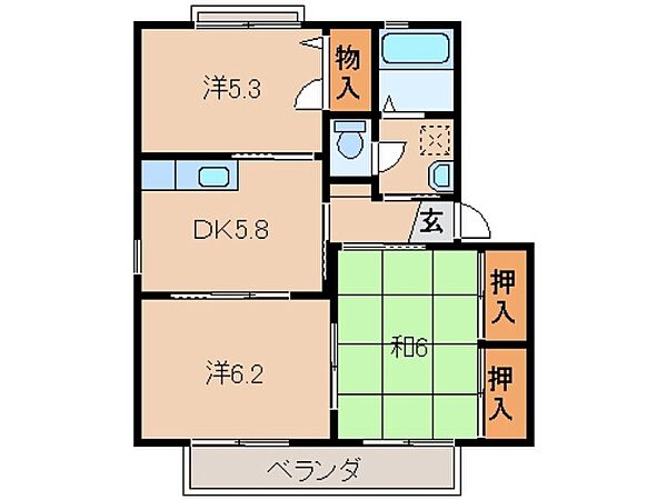 フォーシーズン和歌山III ｜和歌山県和歌山市内原(賃貸アパート3DK・2階・54.07㎡)の写真 その2