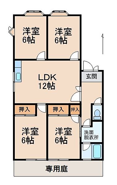 メゾン松ヶ丘 ｜和歌山県和歌山市松ケ丘1丁目(賃貸アパート4LDK・1階・76.14㎡)の写真 その2