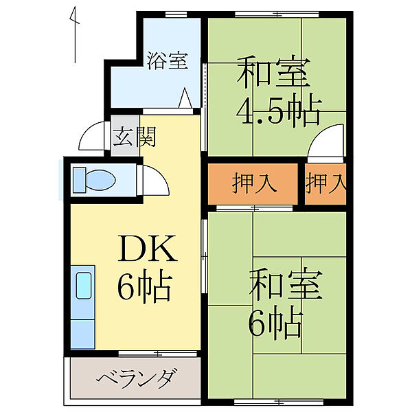 サンワ 浜の宮マンション ｜和歌山県和歌山市毛見(賃貸マンション2DK・3階・35.00㎡)の写真 その2