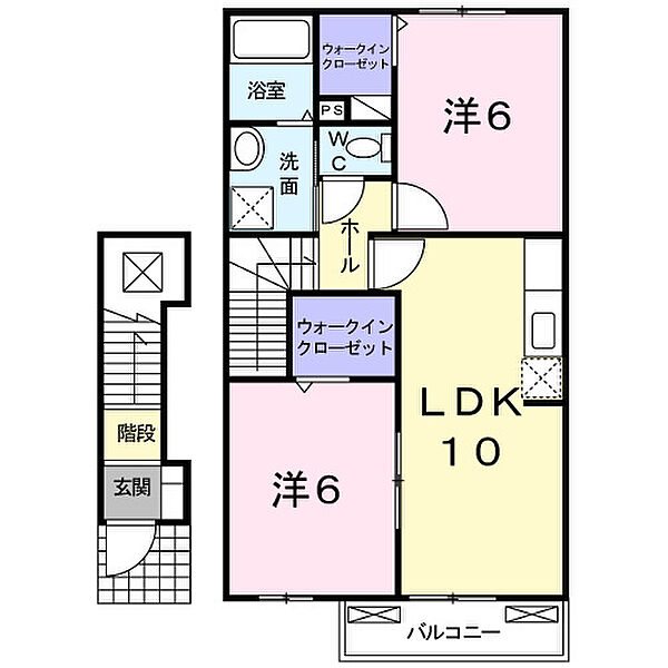 アヴニールI ｜和歌山県有田市港町(賃貸アパート2LDK・2階・54.84㎡)の写真 その2