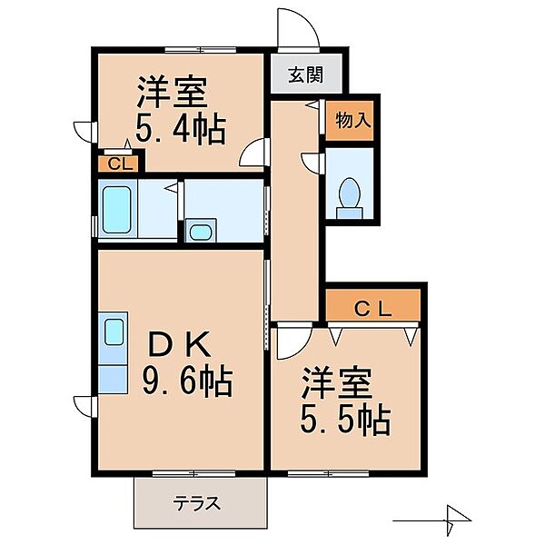 ディアス赤坂 ｜和歌山県有田郡有田川町大字庄(賃貸アパート2DK・1階・49.71㎡)の写真 その2