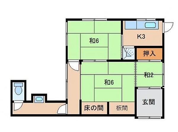 一戸建12987 ｜和歌山県和歌山市堀止西1丁目(賃貸一戸建3K・1階・38.01㎡)の写真 その2