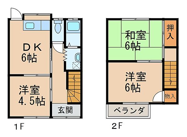 向ハイツ ｜和歌山県和歌山市向(賃貸アパート3DK・1階・55.60㎡)の写真 その2