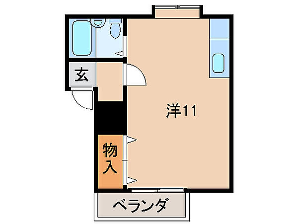 コスモ栄谷 ｜和歌山県和歌山市栄谷(賃貸マンション1R・3階・24.20㎡)の写真 その2