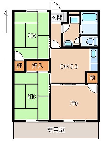 スカイセレーネ ｜和歌山県和歌山市園部(賃貸アパート3DK・1階・53.82㎡)の写真 その2