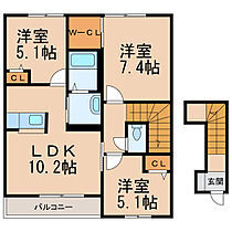 シャーメゾンロイヤルヒルズI  ｜ 和歌山県和歌山市神前（賃貸アパート3LDK・2階・73.96㎡） その2