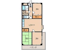 レジデンス安庵II  ｜ 和歌山県和歌山市狐島（賃貸マンション3LDK・2階・64.95㎡） その2