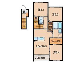 Ａｉｓａｎｃｅ加納  ｜ 和歌山県和歌山市加納（賃貸アパート3LDK・2階・64.60㎡） その2