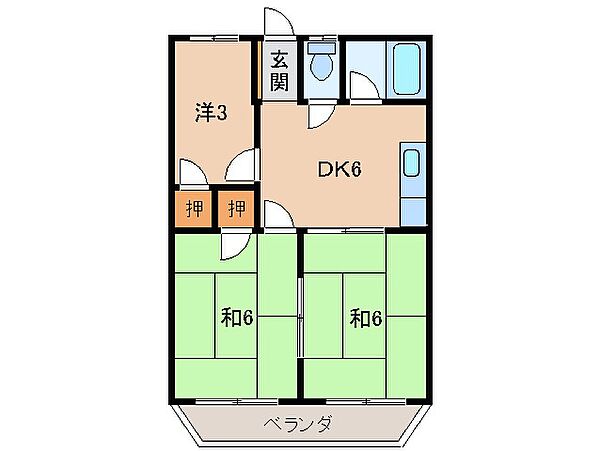 モデルノ ｜和歌山県紀の川市粉河(賃貸マンション3DK・1階・40.00㎡)の写真 その2