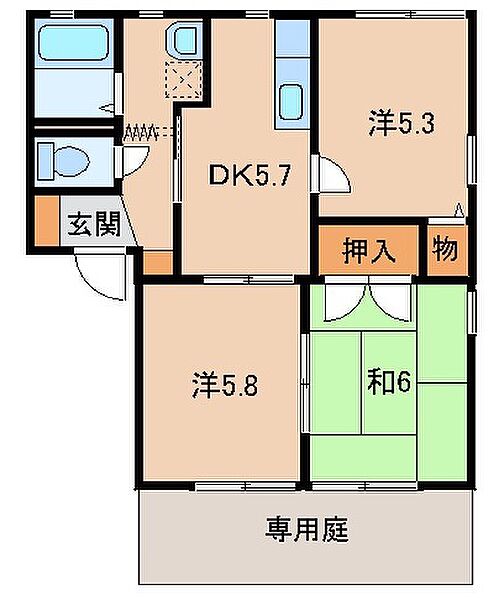 ジョイハイツマサキ ｜和歌山県岩出市吉田(賃貸アパート3DK・1階・50.78㎡)の写真 その2