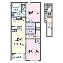 ルミエールII  ｜ 和歌山県橋本市隅田町上兵庫（賃貸アパート2LDK・2階・58.60㎡） その2