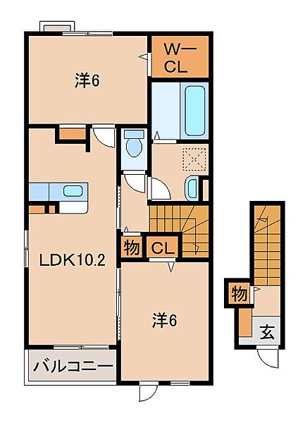 メゾン フローテ ｜和歌山県橋本市高野口町向島(賃貸アパート2LDK・2階・56.61㎡)の写真 その2