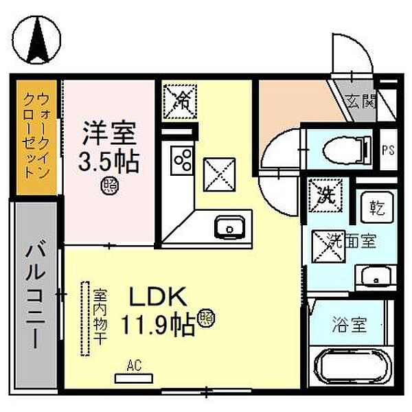 和歌山県和歌山市西汀丁(賃貸アパート1LDK・1階・40.18㎡)の写真 その2