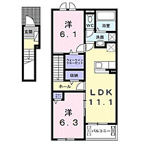 モンレーヴII  ｜ 和歌山県橋本市高野口町大野（賃貸アパート2LDK・2階・58.60㎡） その2