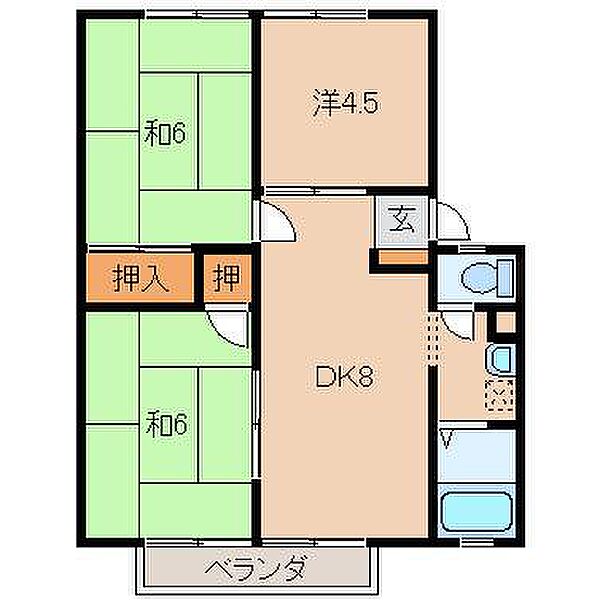 コーポエーデルワイス ｜和歌山県橋本市向副(賃貸アパート3DK・1階・51.79㎡)の写真 その2