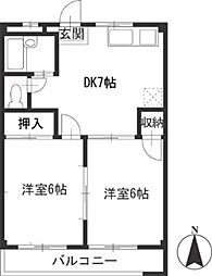 アネックスファイブ 2DKの間取図画像