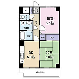 エクセル南浦和 2DKの間取図画像