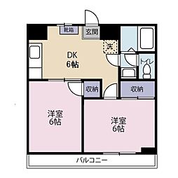 サンシティ 2DKの間取図画像