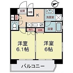 パティオ戸田公園 2Kの間取図画像