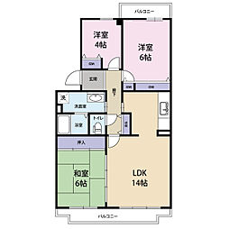 コーポレート南与野 3LDKの間取図画像