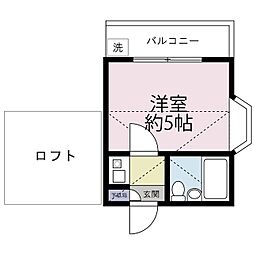 FLAT-B 1Kの間取図画像