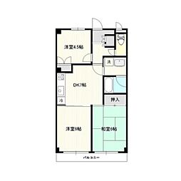 ブラウニー・ヒル 3DKの間取図画像