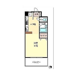 ウィンディヒル ワンルームの間取図画像