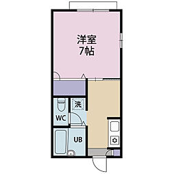 ブルージュ 1Kの間取図画像
