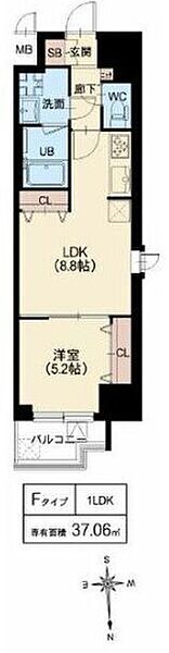 スプランディッド堀江 1204｜大阪府大阪市西区南堀江２丁目(賃貸マンション1LDK・12階・37.06㎡)の写真 その2