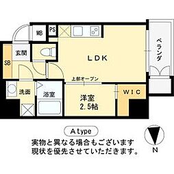 Krystal FimethII番館 2階1LDKの間取り