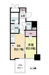 RISINGMaison本町橋 1DKの間取図画像