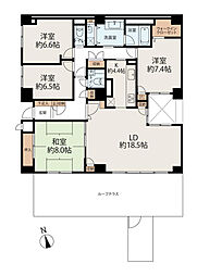 コスモ上大岡サニーウイングB棟 4LDKの間取図画像
