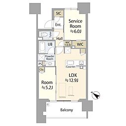 シティハウス南大塚テラス 2LDKの間取図画像