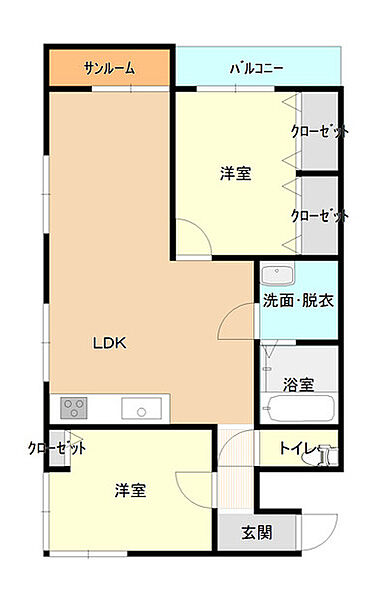 コンチネンタルスカイハイツ 601｜富山県高岡市長江(賃貸マンション2LDK・6階・66.11㎡)の写真 その2