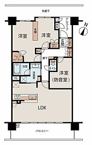 間取り：【間取図】◆防音室付き3ＬＤＫの住まいです◆緑豊かな閑静な住宅地◆大切なペットと一緒に暮らせます！（規約による制限あり）◆たっぷりの陽光と心地よい風が舞い込む住まい