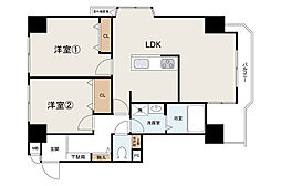 アグラード堺 2LDKの間取図画像