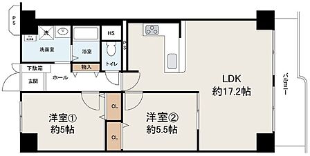 【間取図】◆スーパー・コンビニなど徒歩圏内で生活便利な好立地マンション◆緑豊かな閑静な住宅地!たっぷりの陽光と心地よい風が舞い込む住まい