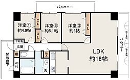 ファミール堺パート2 3LDKの間取図画像